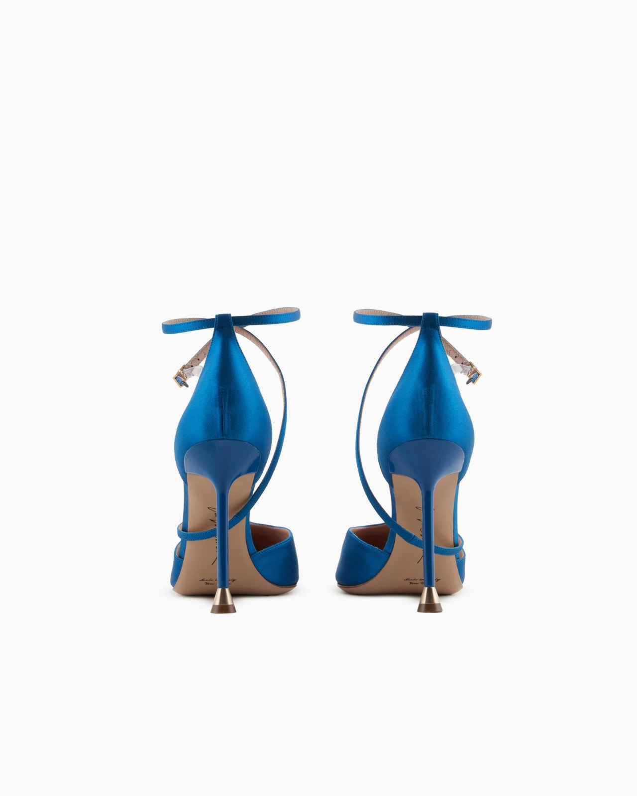 Satin court shoes with strap - 4