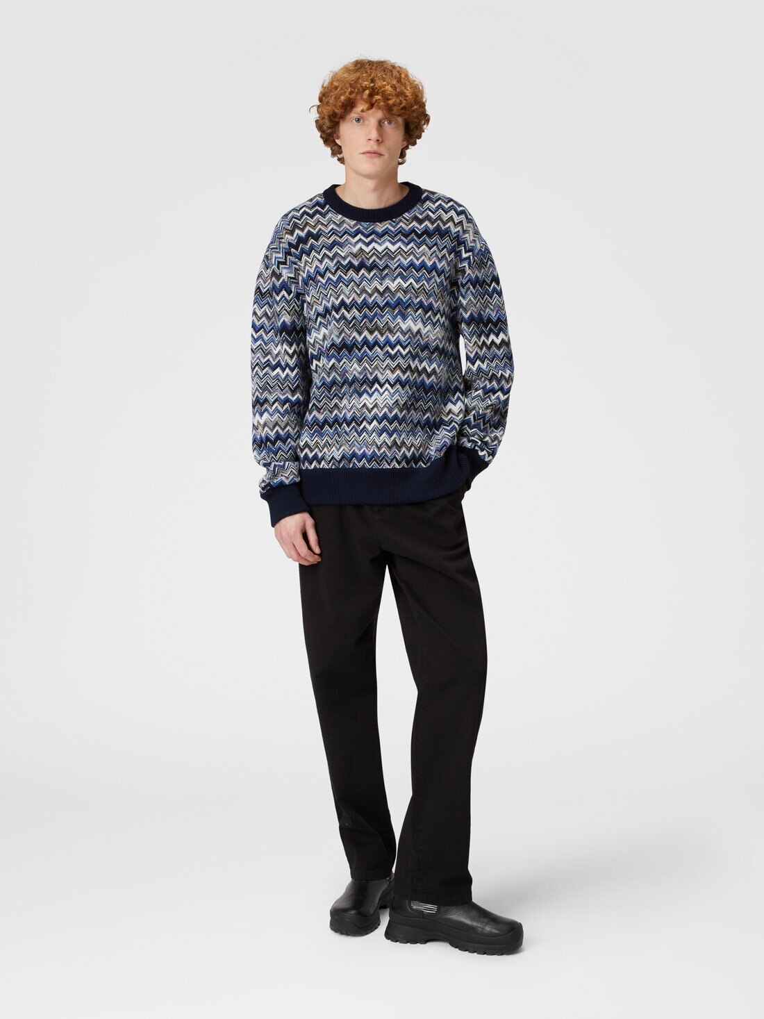Zigzag wool crewneck pullover - 2