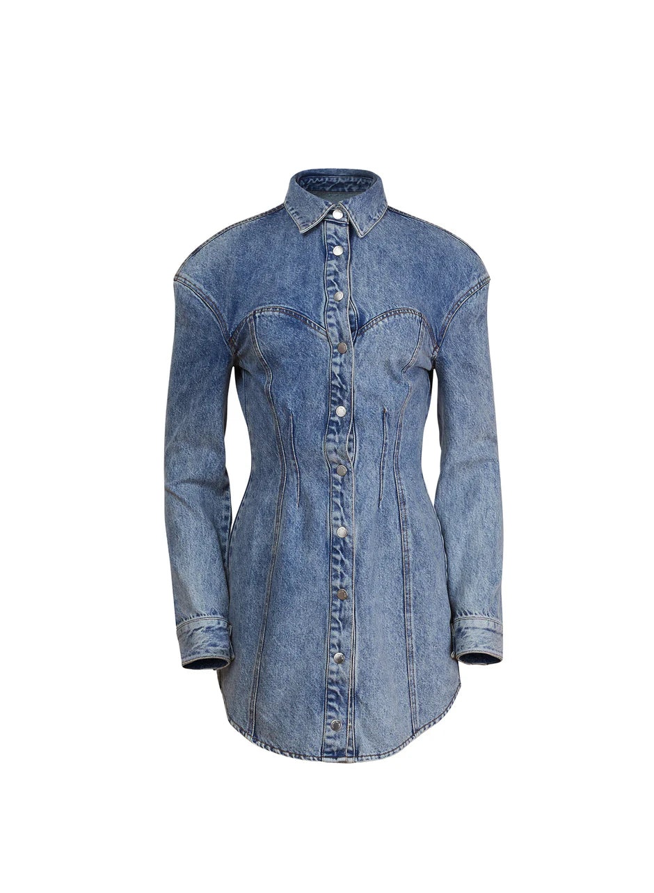 Denim Shirt Dress - 1