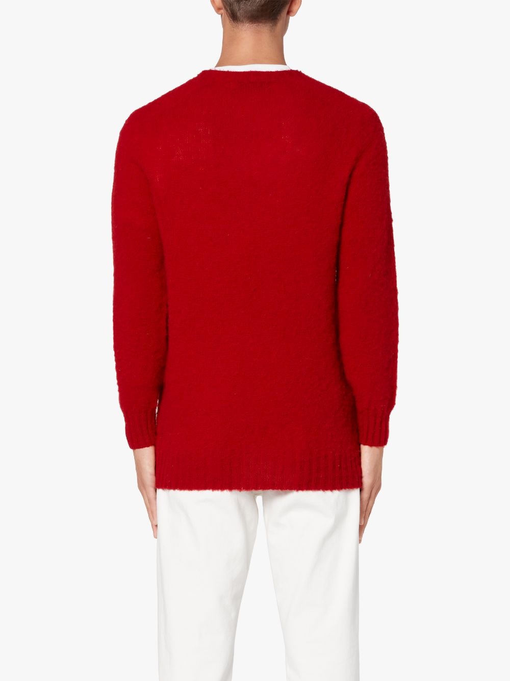 HUTCHINS PATCH RED WOOL CREW NECK SWEATER - 4
