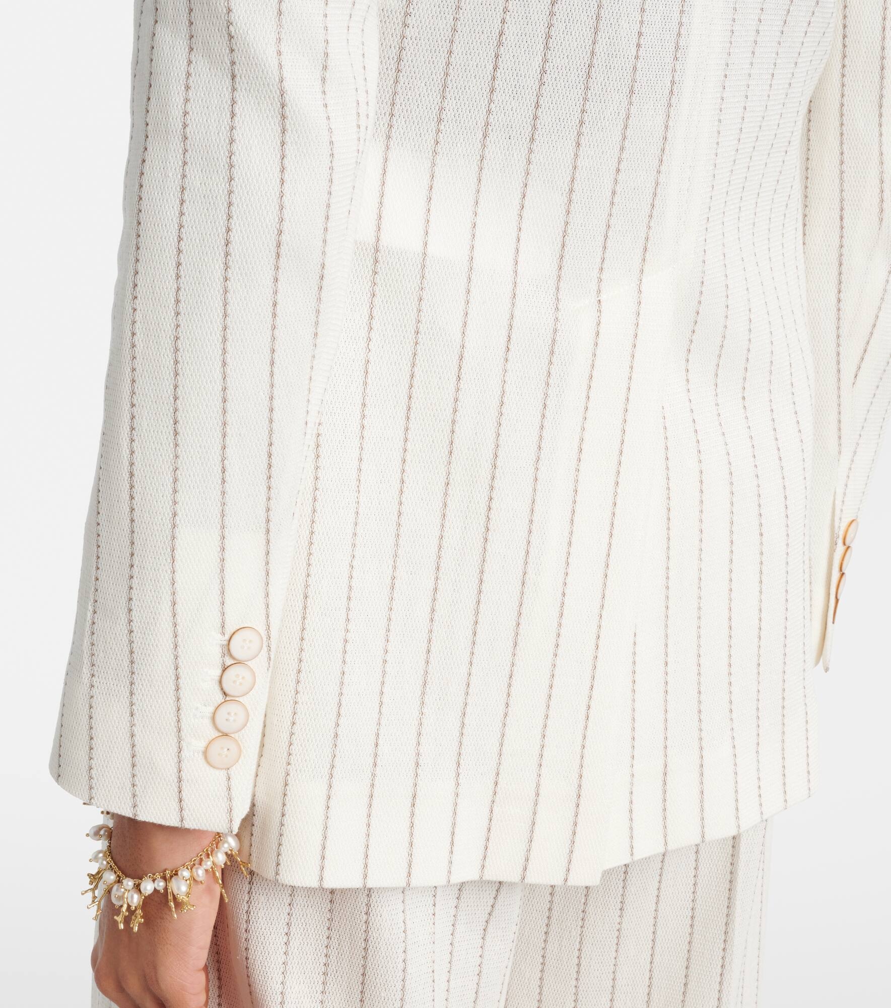 Jadi striped cotton and linen blazer - 5
