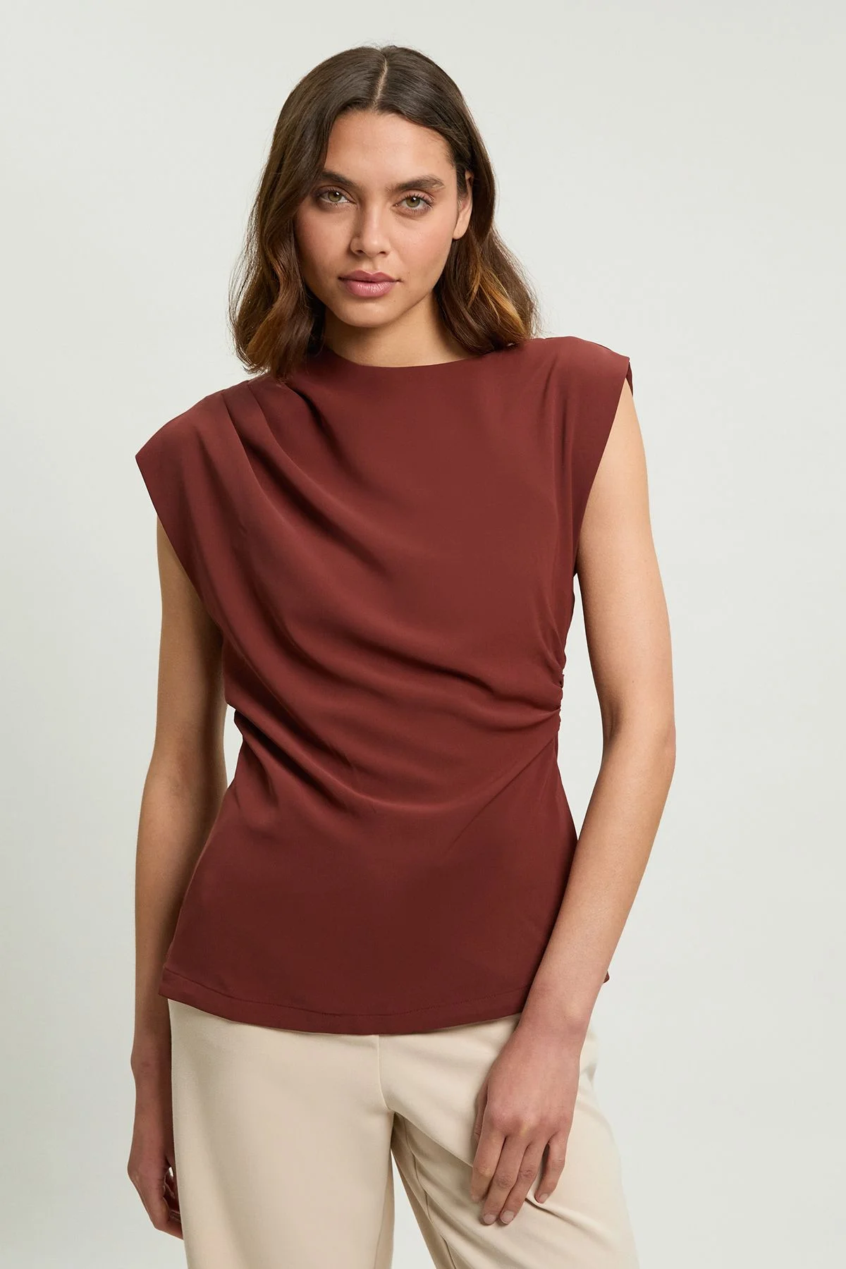 Stretched Crepe Blouse - 1
