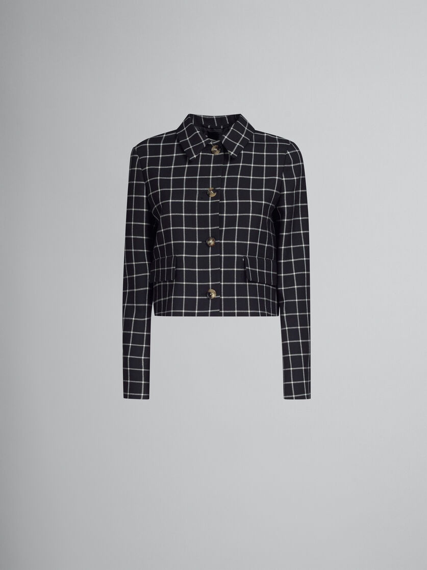 Marni BLACK CHECKED WOOL JACKET | REVERSIBLE