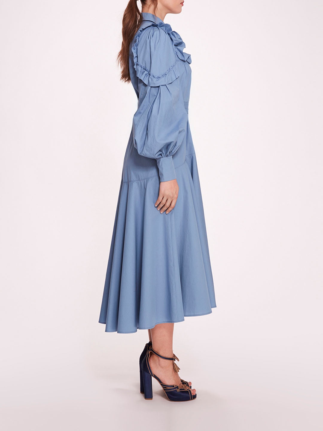 ROSETTE RUFFLE MIDI DRESS - 3