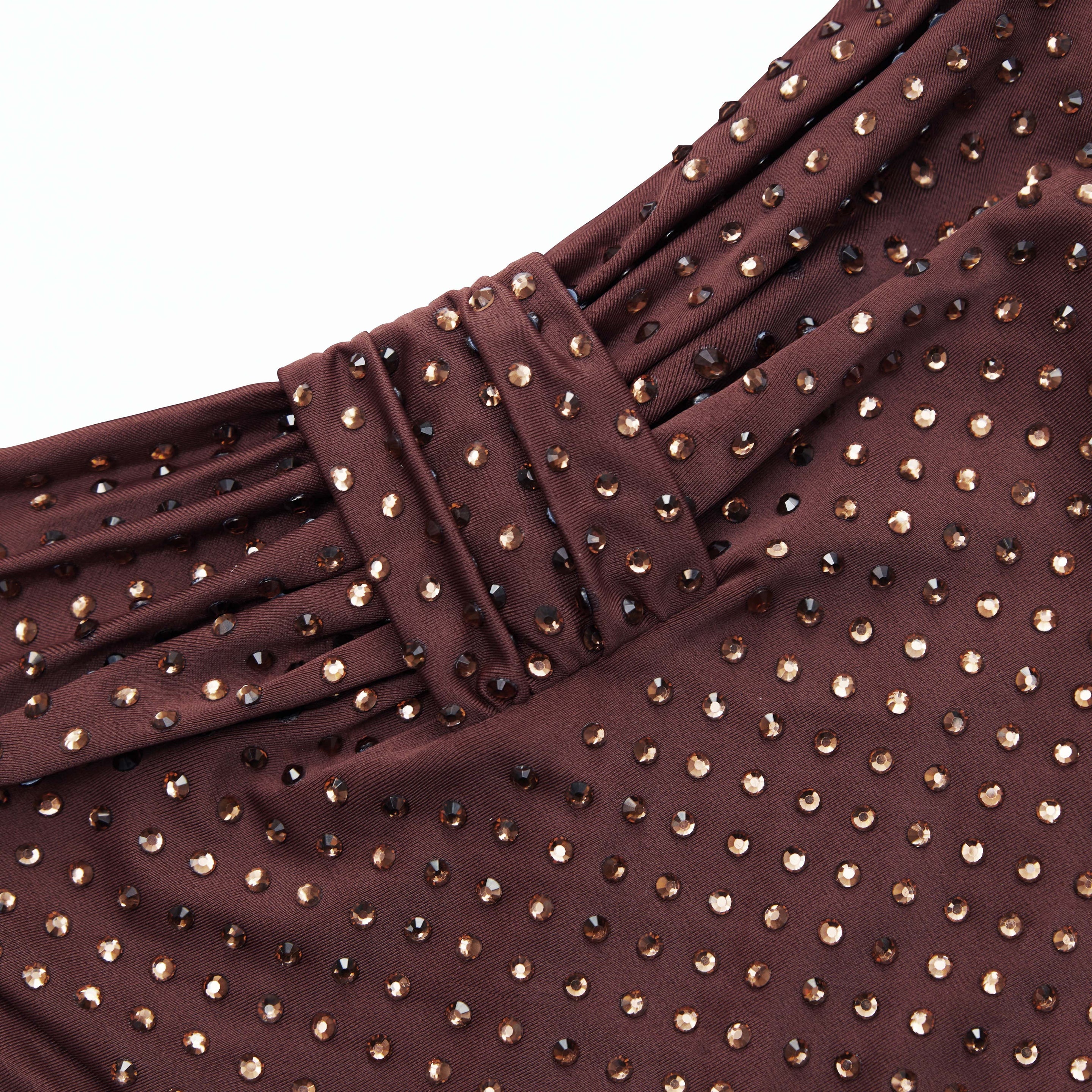 Brown Rhinestone Bikini Brief - 5