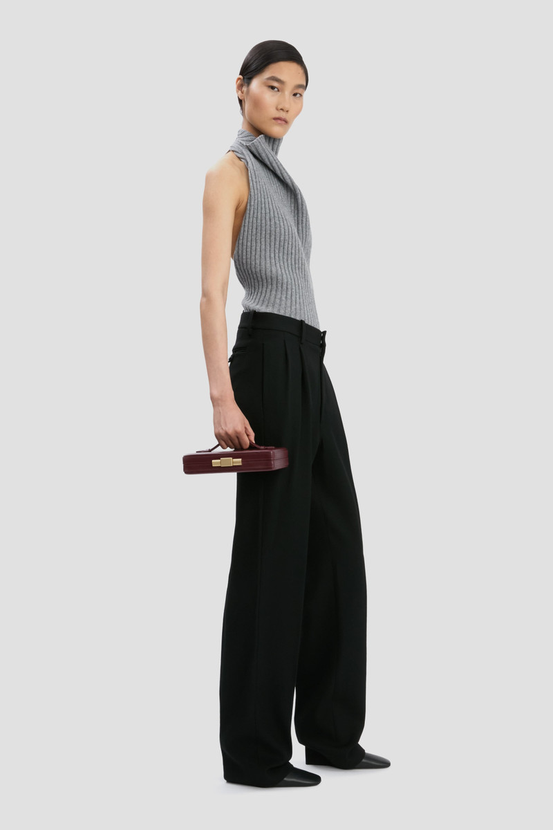 Victoria Beckham Box Clutch In Burgundy Smooth Leather outlook