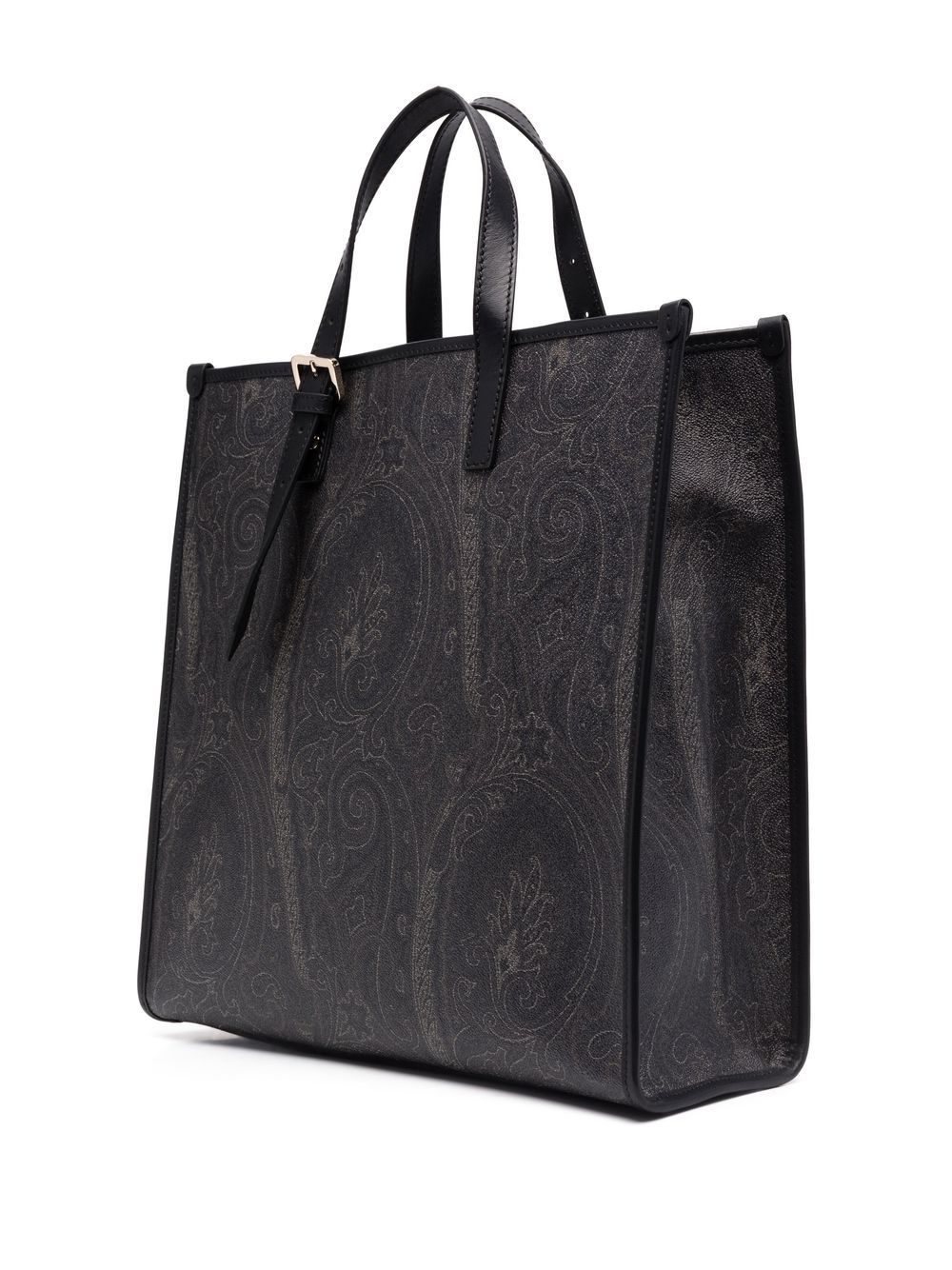 paisley-print leather tote bag - 3