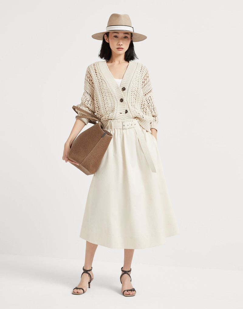 Cotton ribbed net cardigan 5