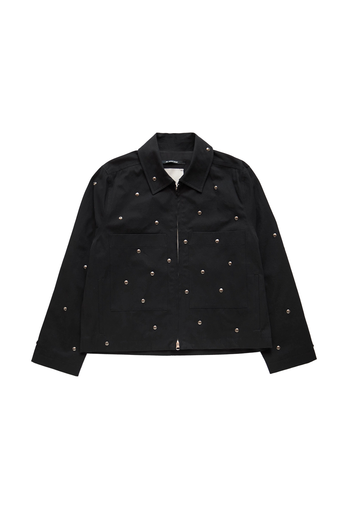 Song For The Mute Metal Bead Crop Patch Pocket Jacket Black - 1