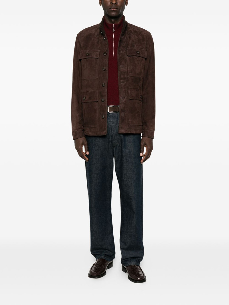 Valstar buttoned pocket leather jacket outlook