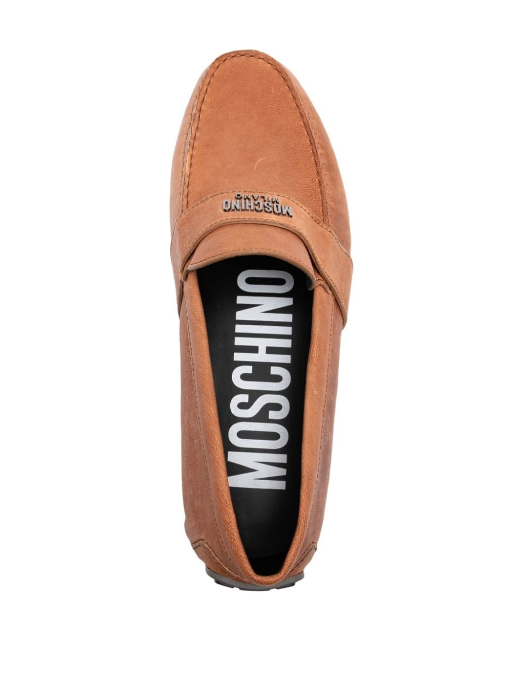 logo-plaque detail loafers - 4