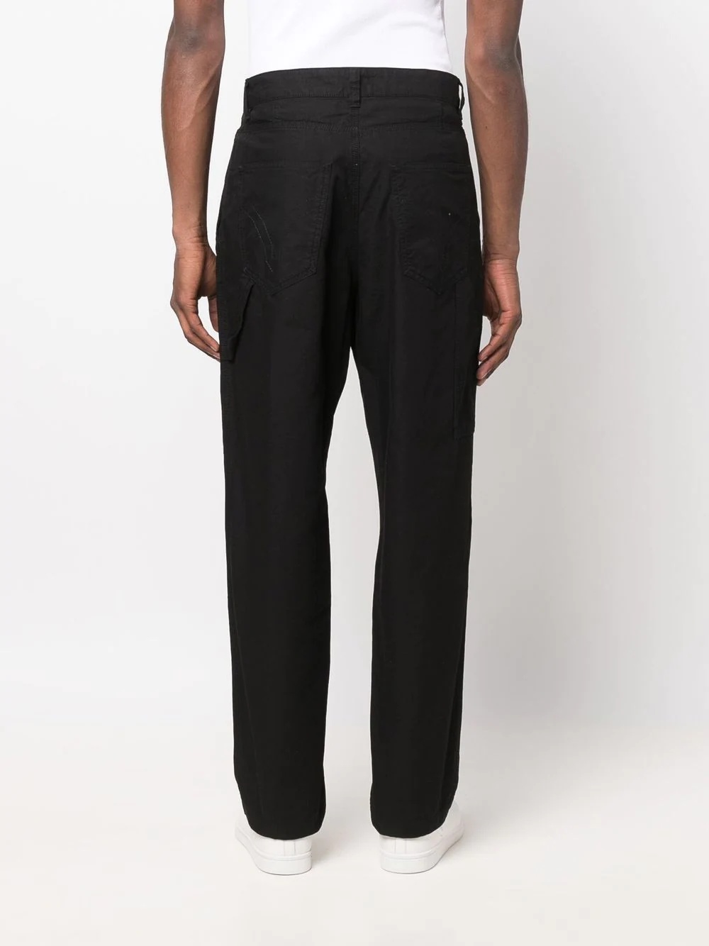 contrast-stitch worker trousers - 4