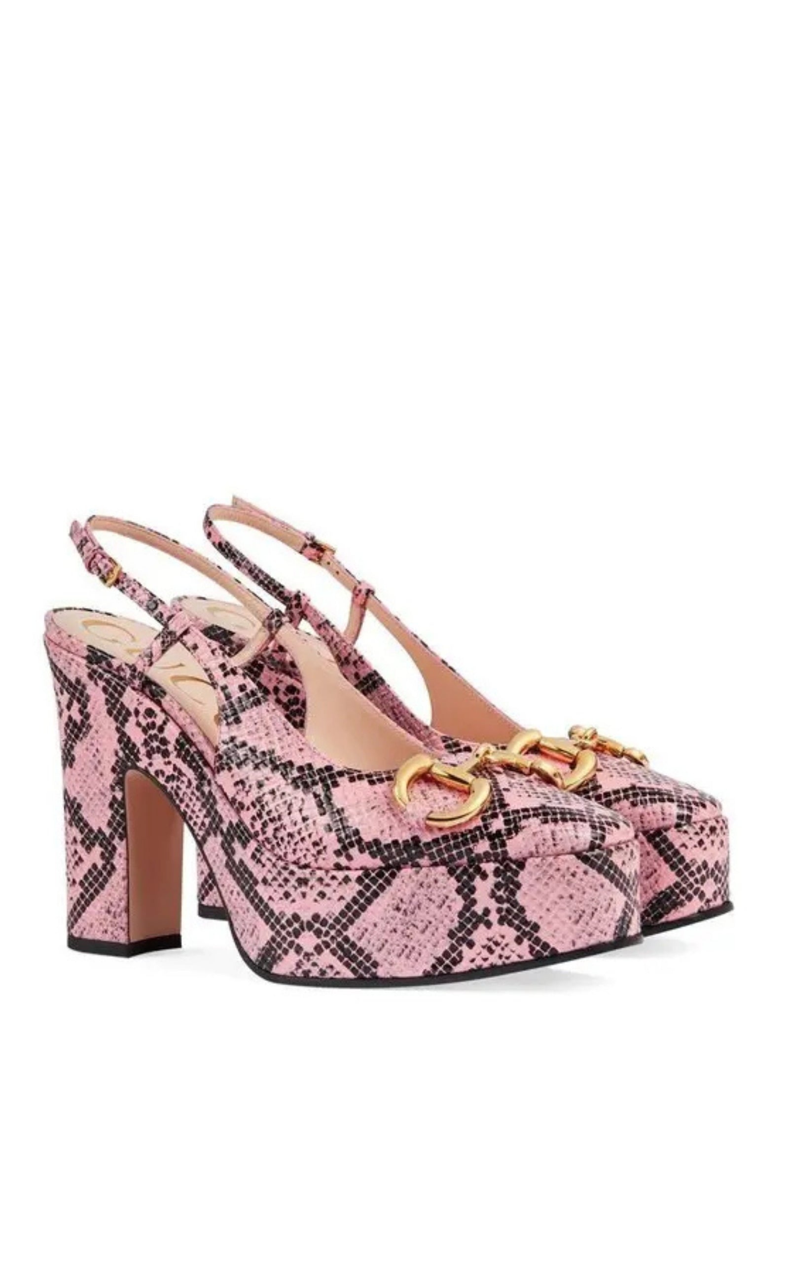 Snakeskin-Print Platform Pumps - 2