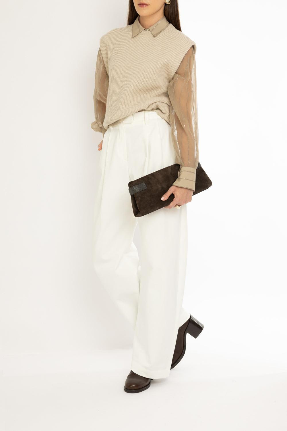 Crispy Vertical Paillette Blouse - 2