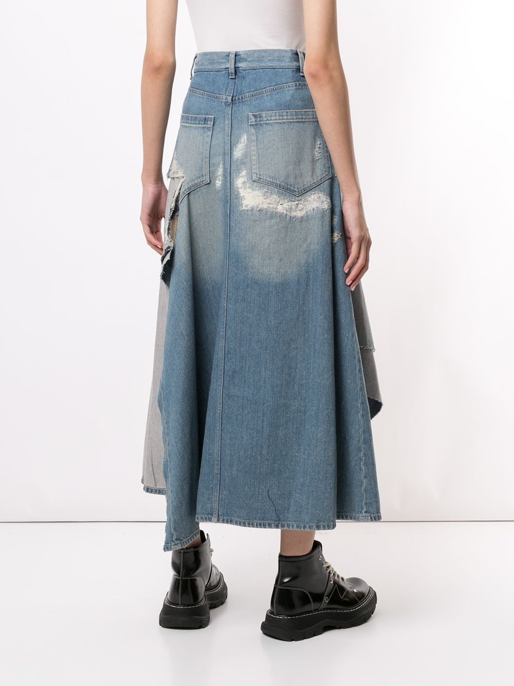 distressed layered effect skirt - 4