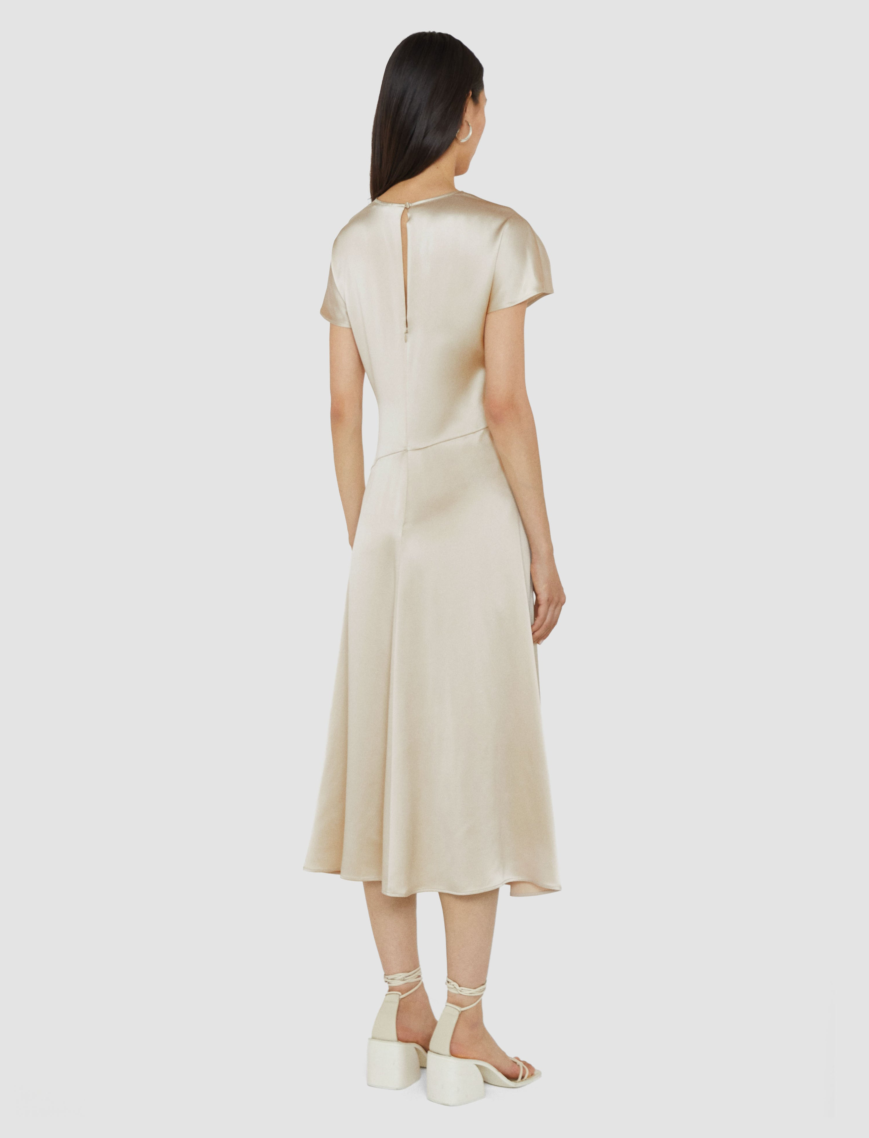 Geegee Ruched Silk Satin Dress - 3