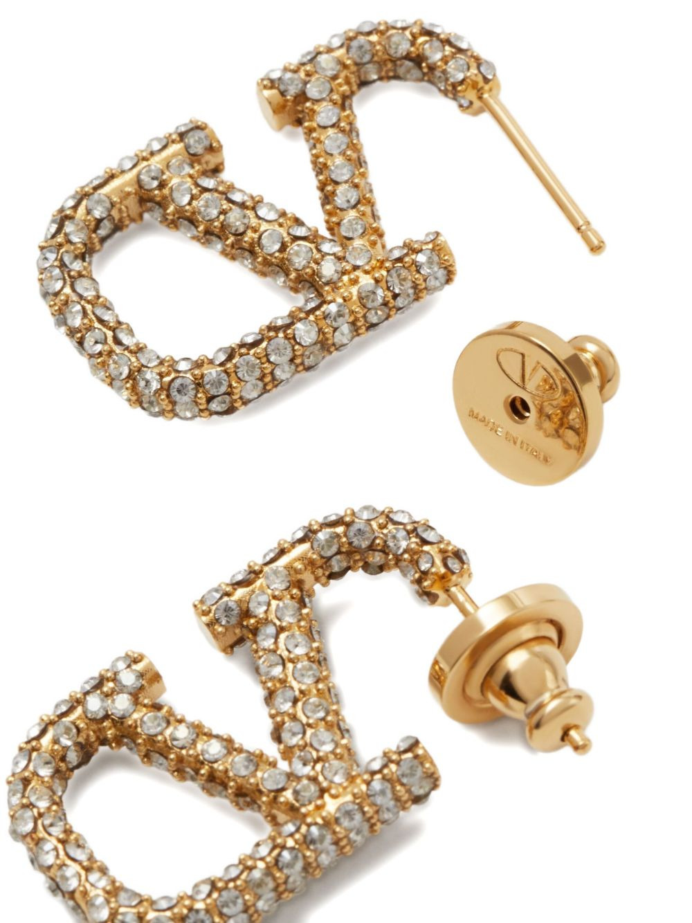 VLogo Signature crystal-embellished earrings - 4