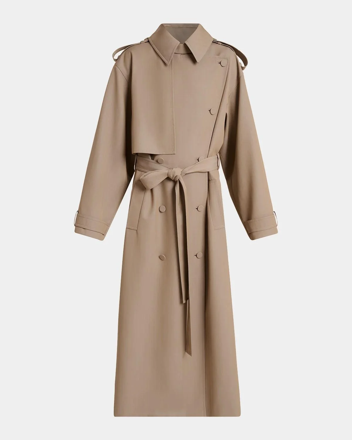 Tellus Belted Long Trench Coat - 1