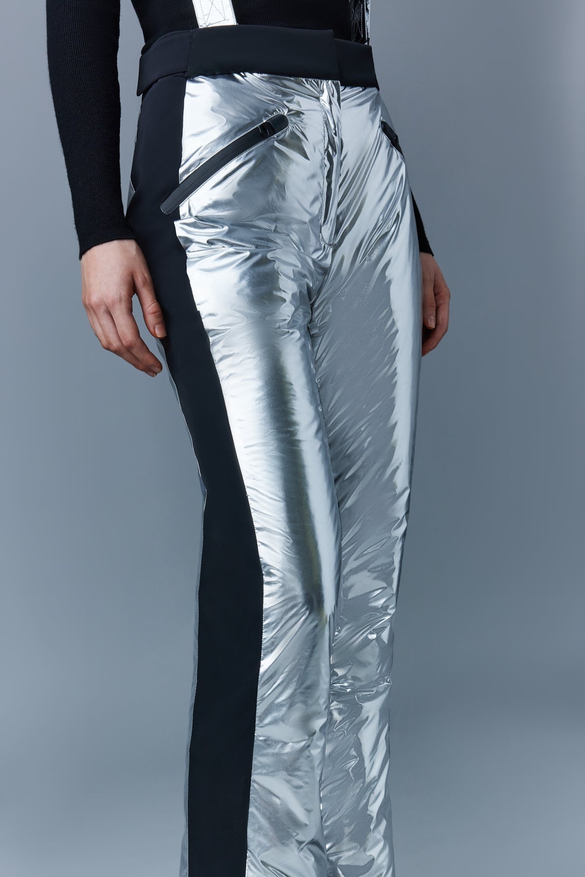 NYOMI metallic ski pant with removable suspenders - 5