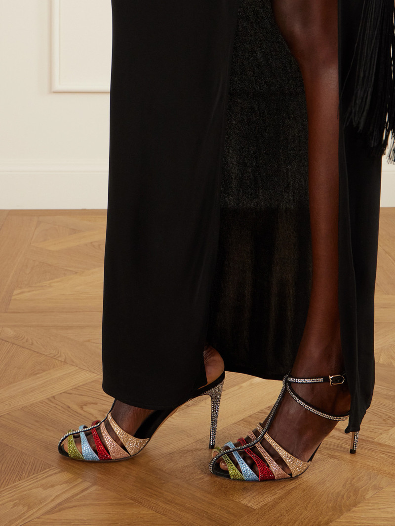 FERRAGAMO Lipa 95 Crystal-embellished Suede Sandals outlook