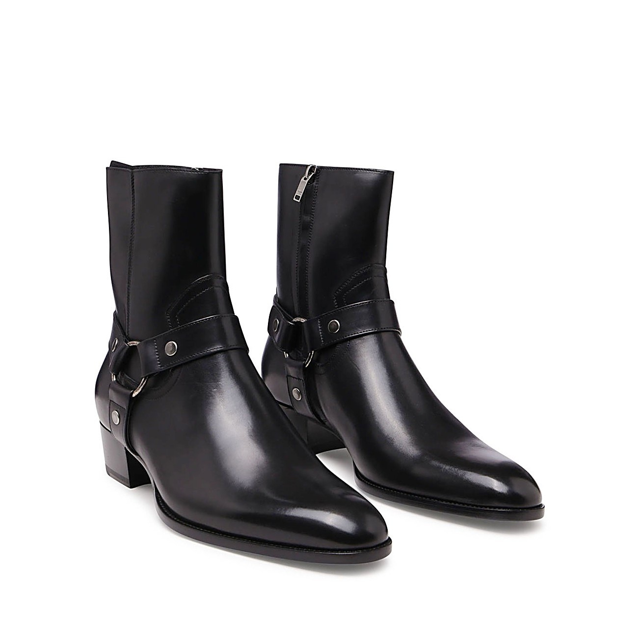 black leather wyatt harness boots - 3