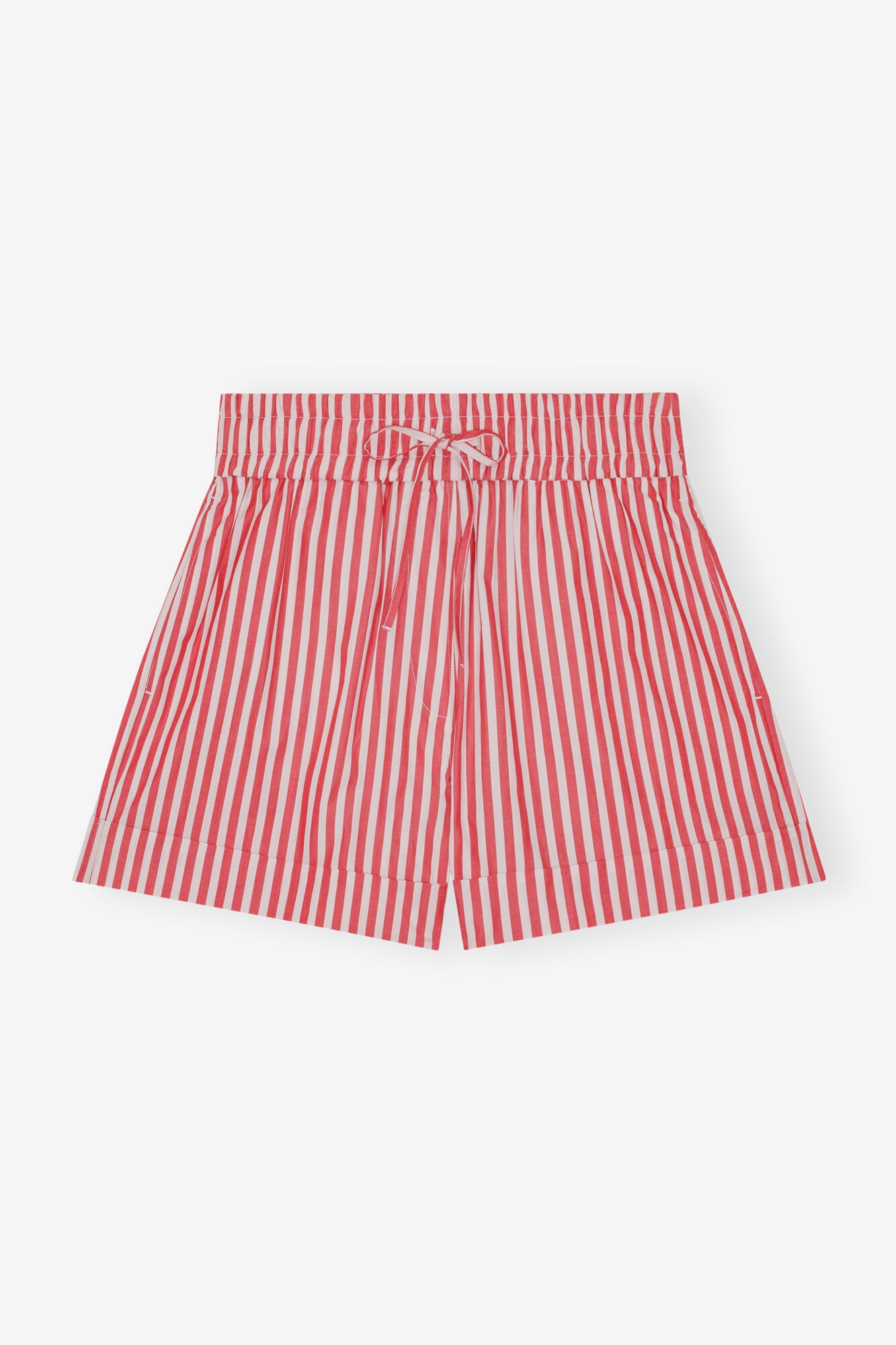 RED STRIPE COTTON SHORTS - 1