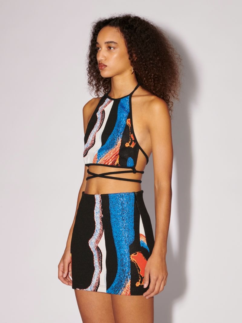 JACQUARD CROSSED TOP - 5