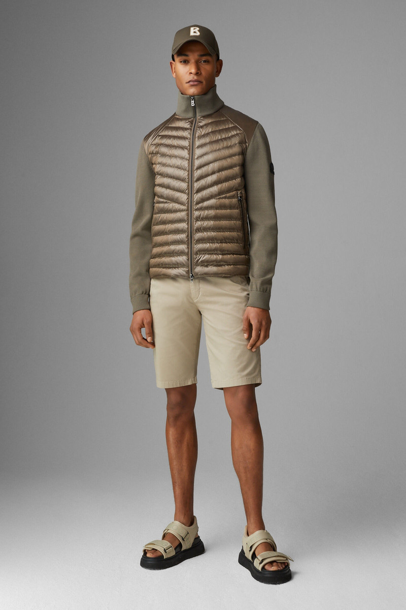 BOGNER Alexio Down knit jacket in Khaki outlook