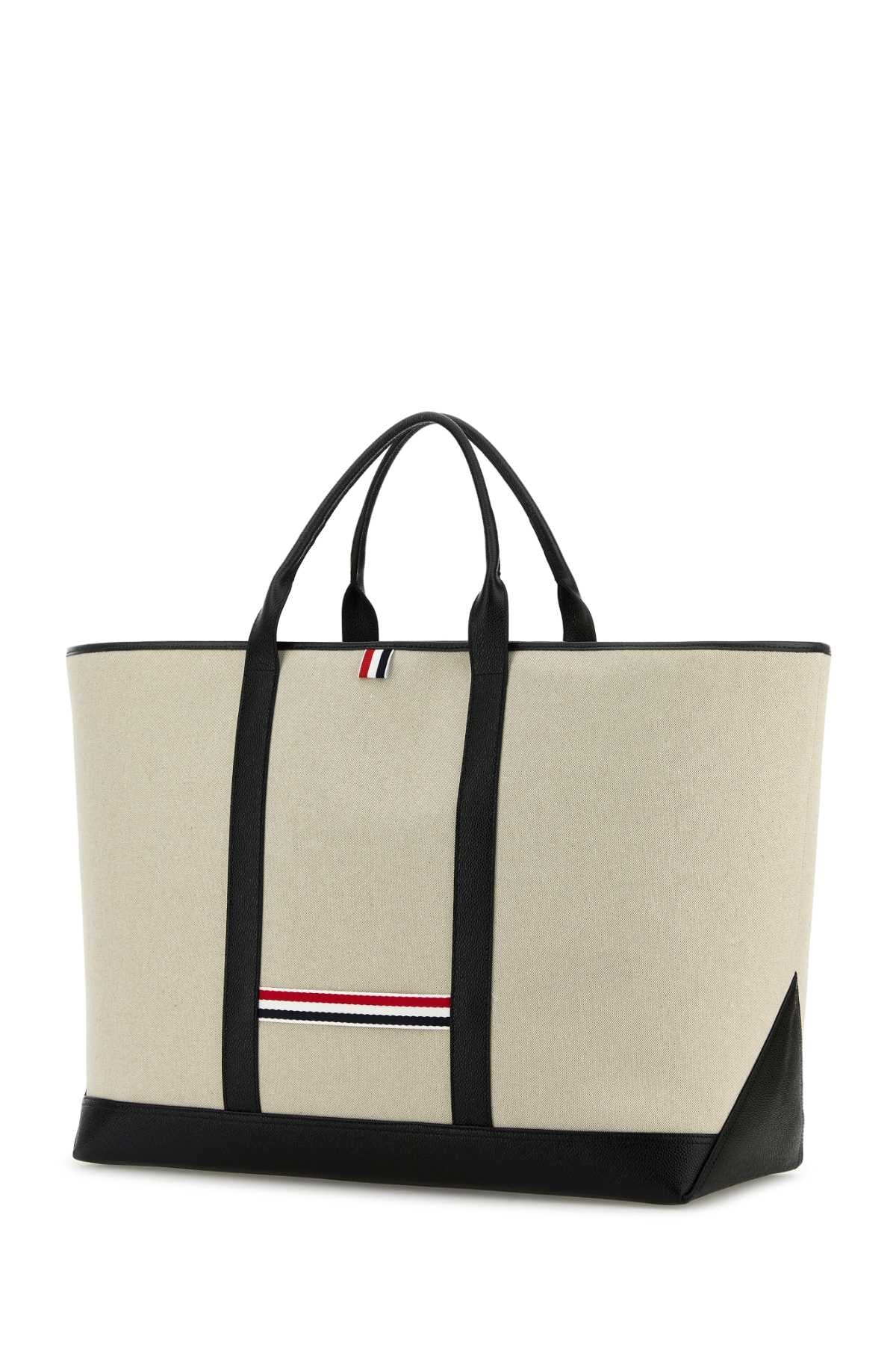 Thom Browne Men Sand Canvas Travel Bag - 2