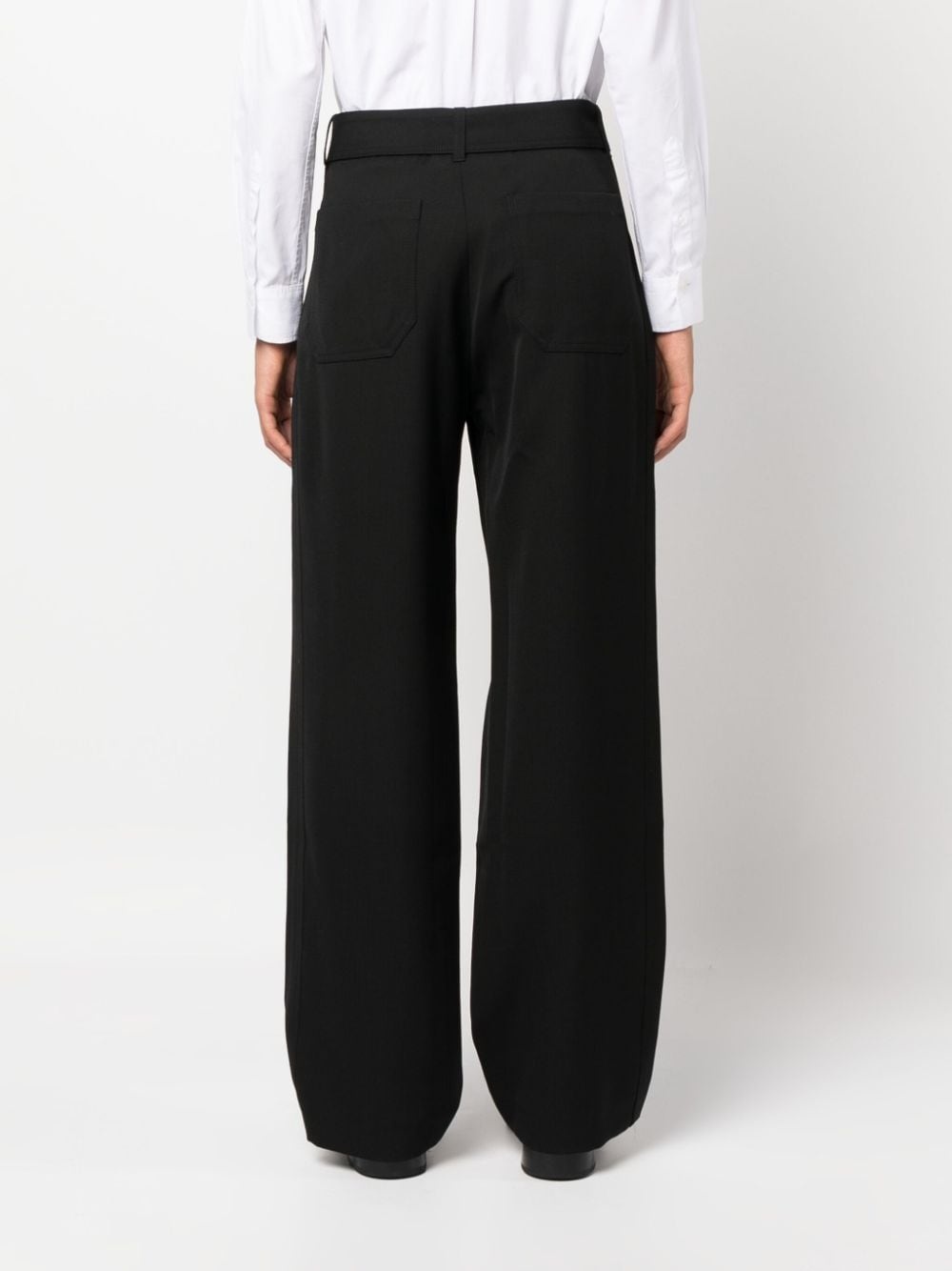 virgin wool wide-leg trousers - 4