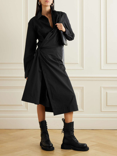 adidas Originals + Y-3 wrap-effect cotton-poplin midi dress outlook