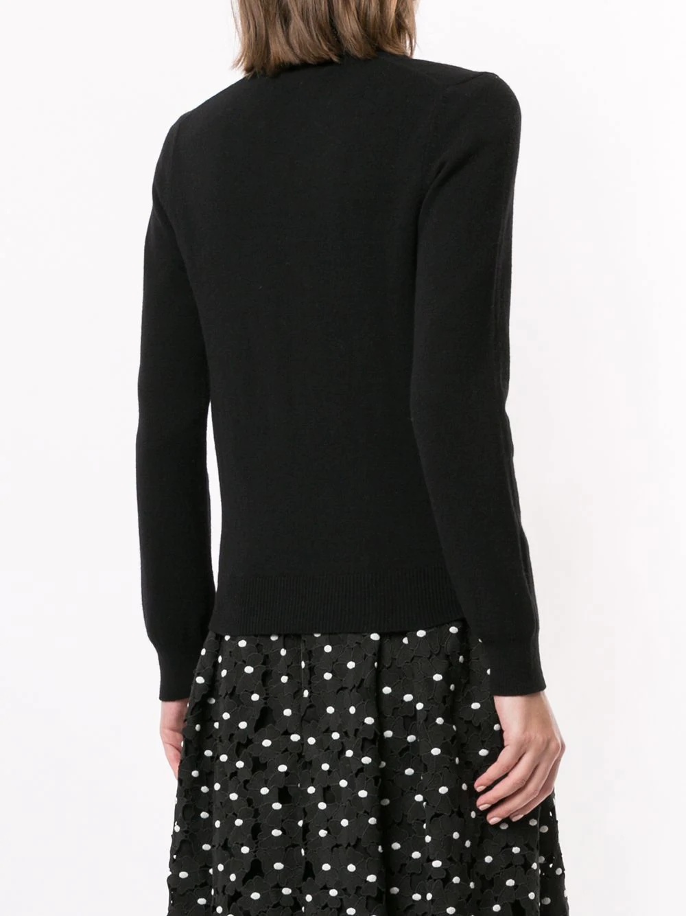 logo embroidered v-neck jumper - 4