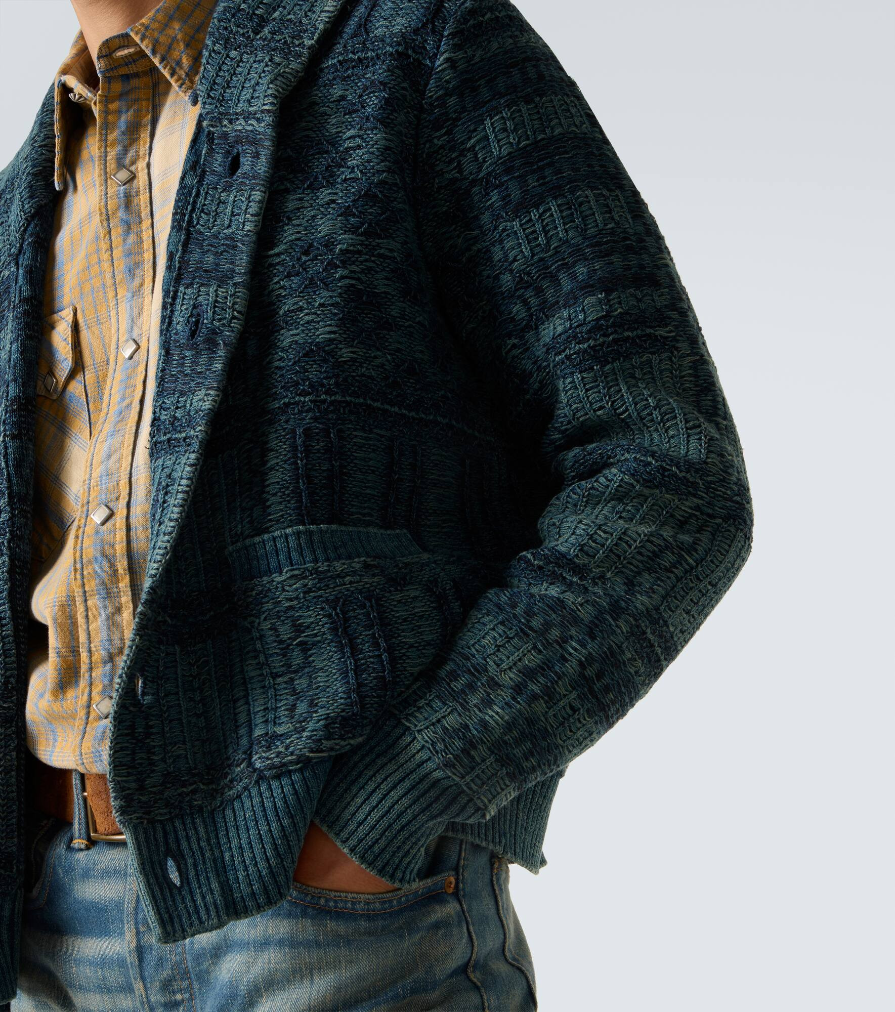 Jacquard cotton cardigan - 5