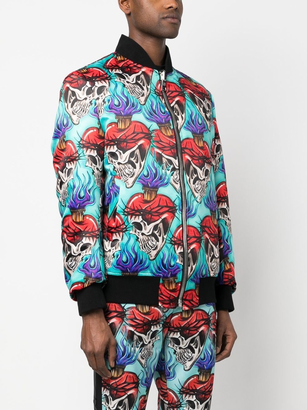 tattoo-motif embroidered bomber jacket - 3