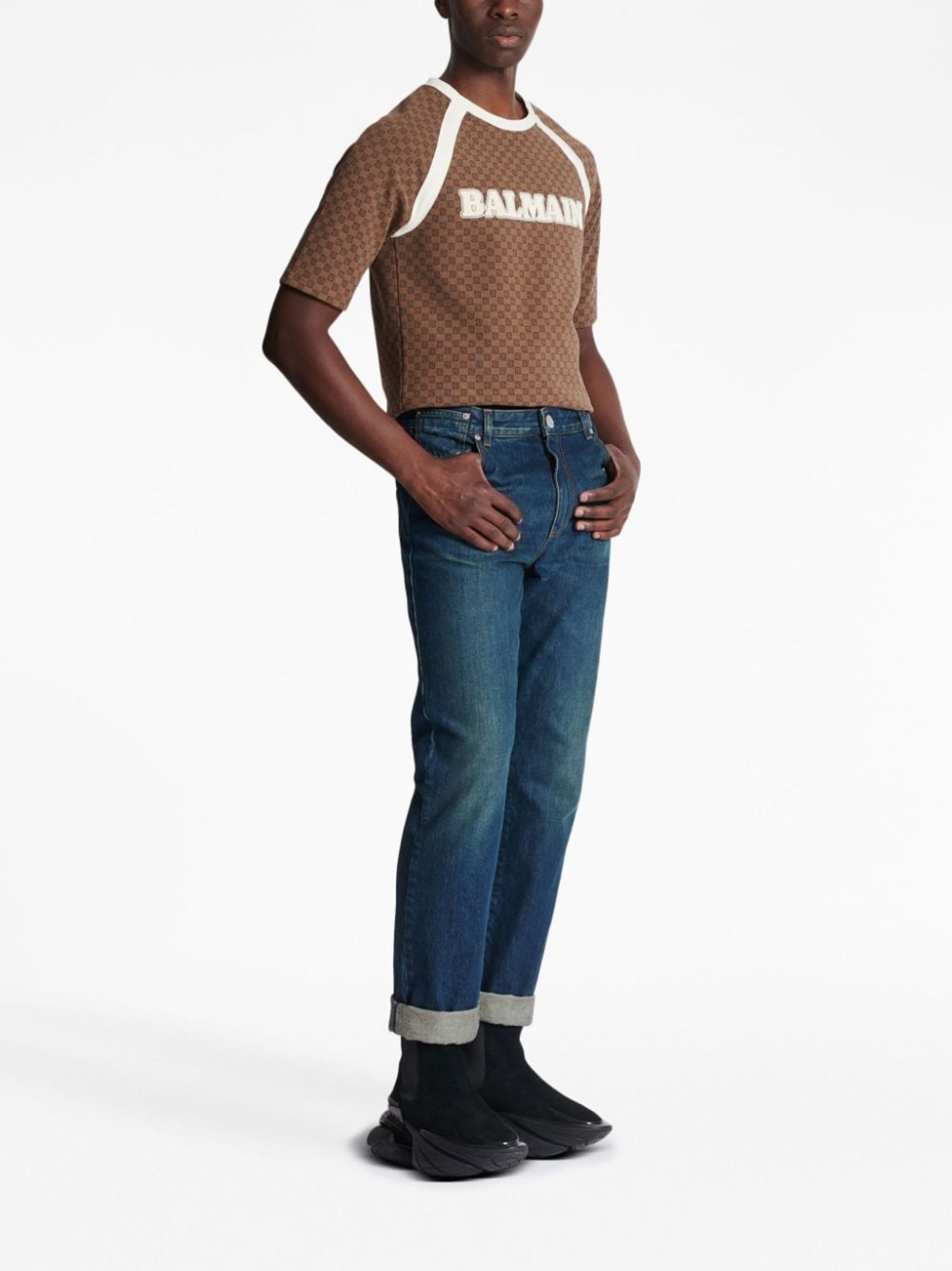 Vintage logo-patch straight-leg jeans - 3