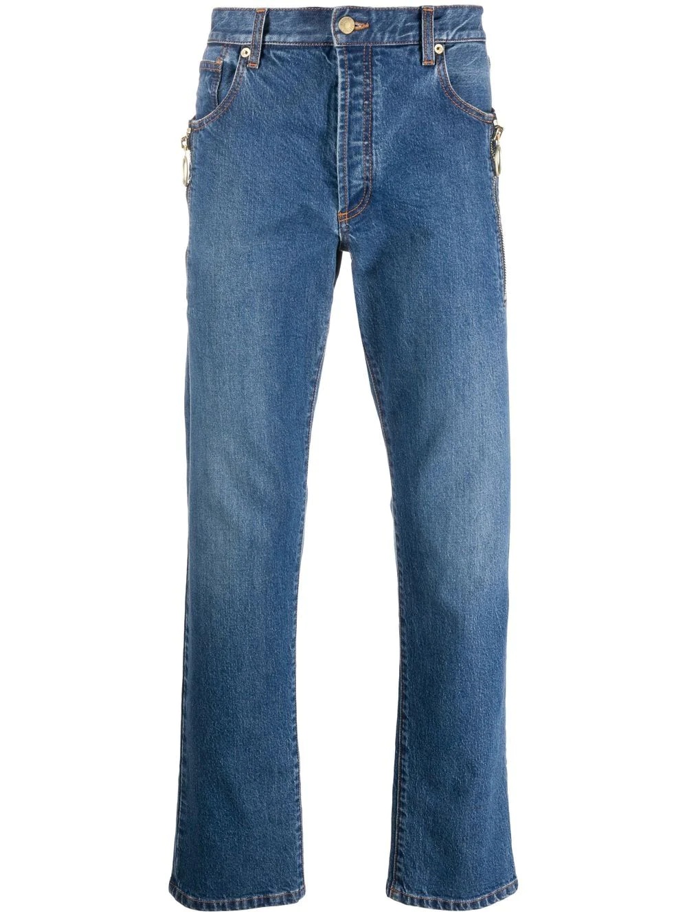 zip-detail straight-leg jeans - 1