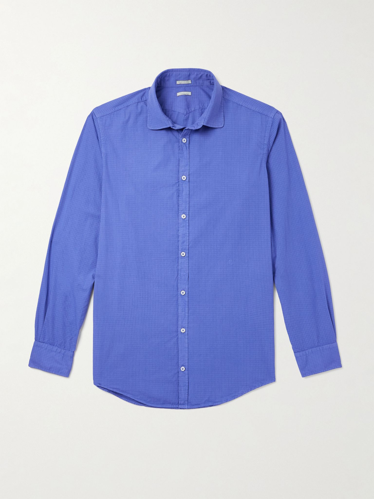 Canary Slim-Fit Checked Cotton-Poplin Shirt Blue - 1