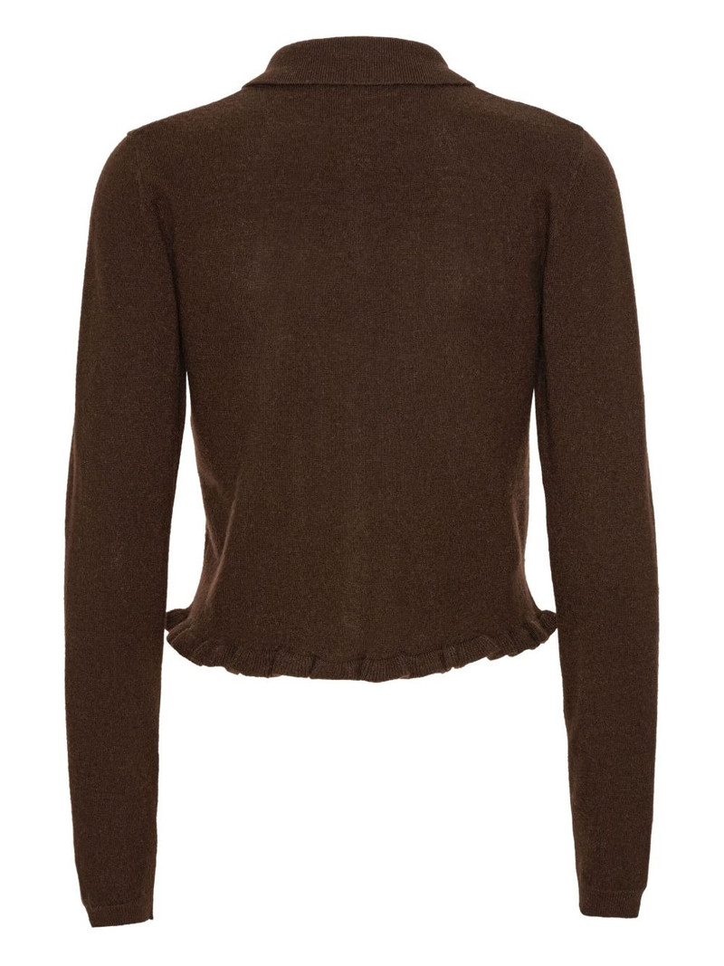 ROTATE ruffled-hem cardigan outlook