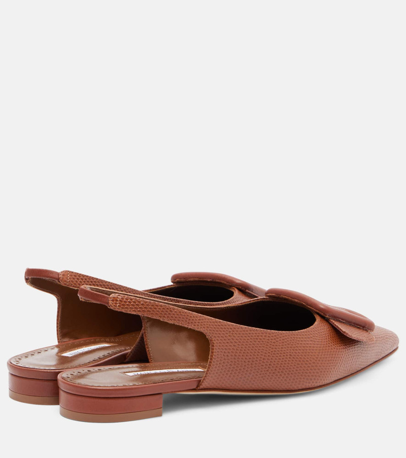 Manolo Blahnik Maylura croc-effect leather slingback flats outlook