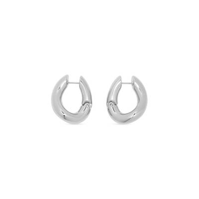 BALENCIAGA Women's Loop Earrings in Silver outlook