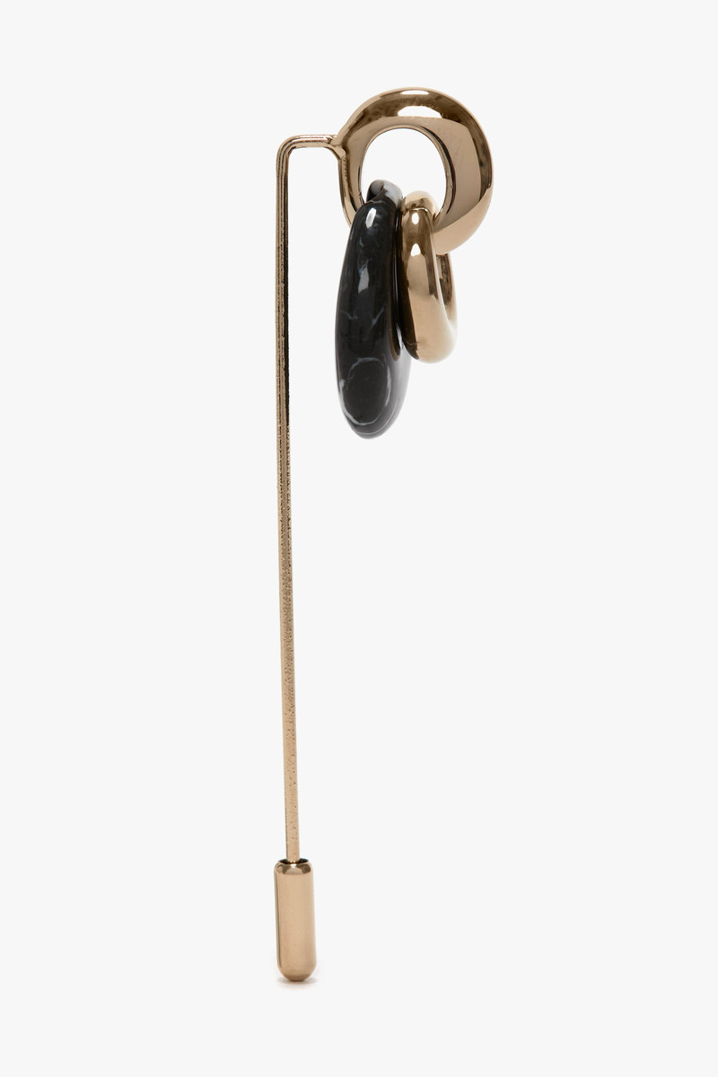 Exclusive Resin Charm Brooch In Light Gold-Black 3