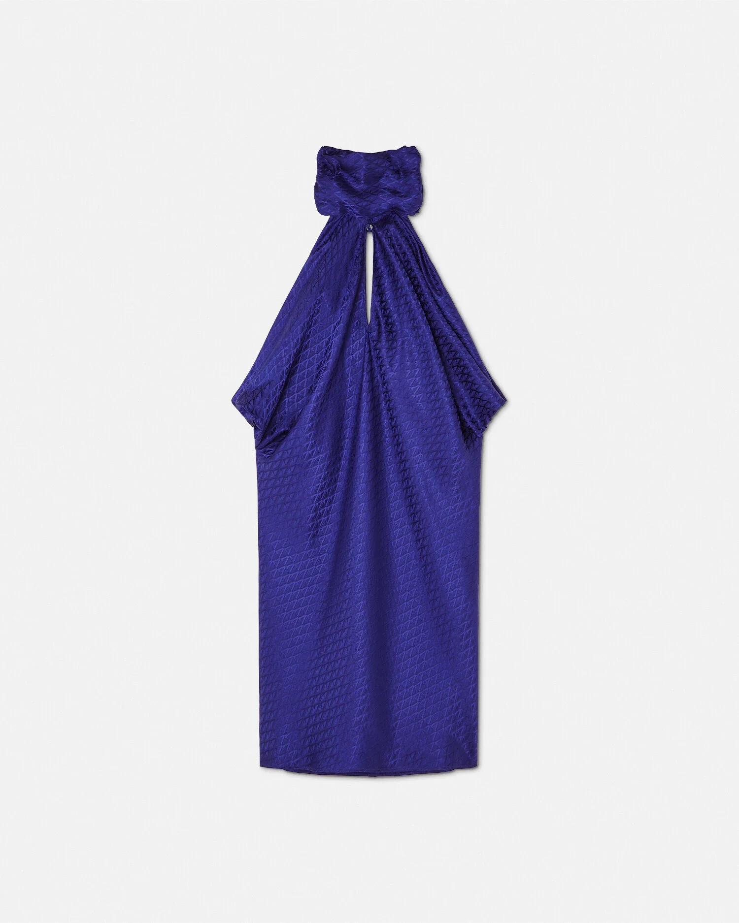 V Allover Jacquard Silk Relaxed Mini Dress - 1