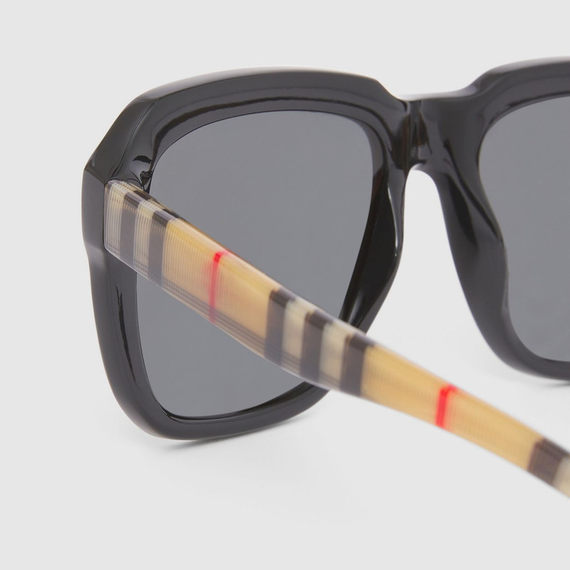 Burberry Check Detail Bio-acetate Square Frame Sunglasses outlook