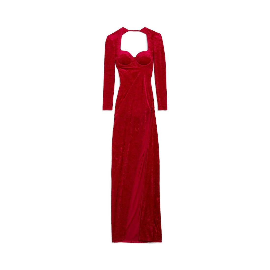 Women's Draped Maxi Dress in Garnet - 1