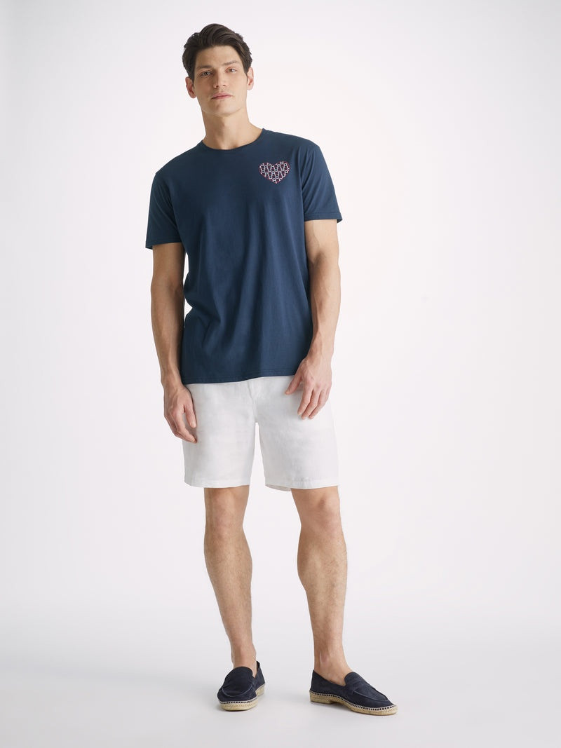 Derek Rose Men's T-Shirt Ripley 15 Pima Cotton Navy outlook