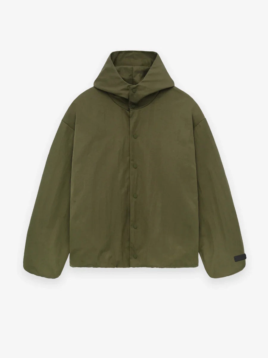 Textured Nylon Hooded Coaches Jacket - 1