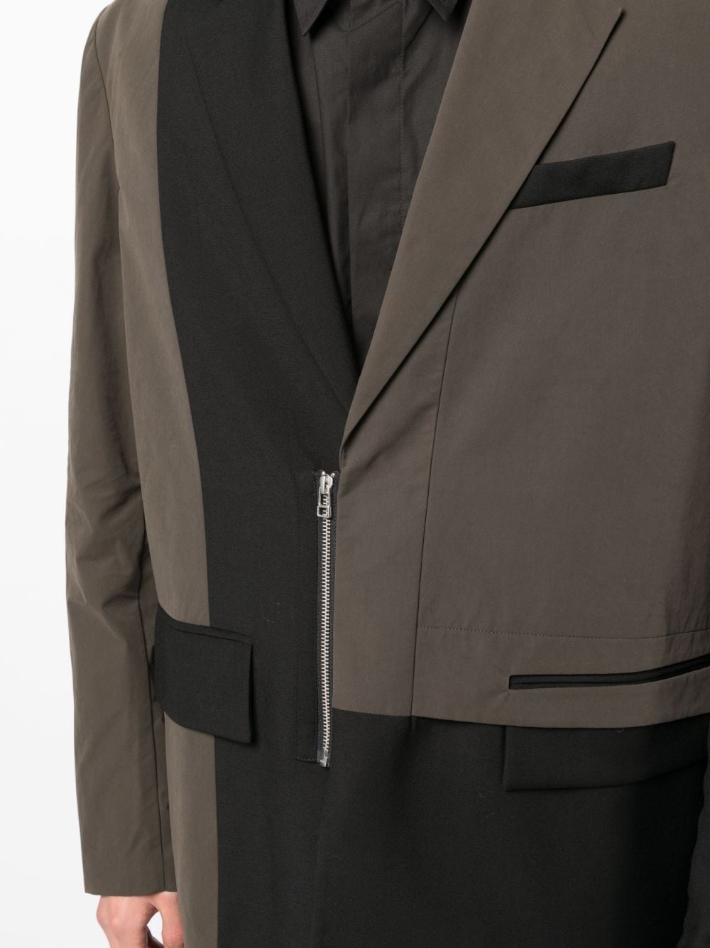 two-tone notched-lapels blazer - 4