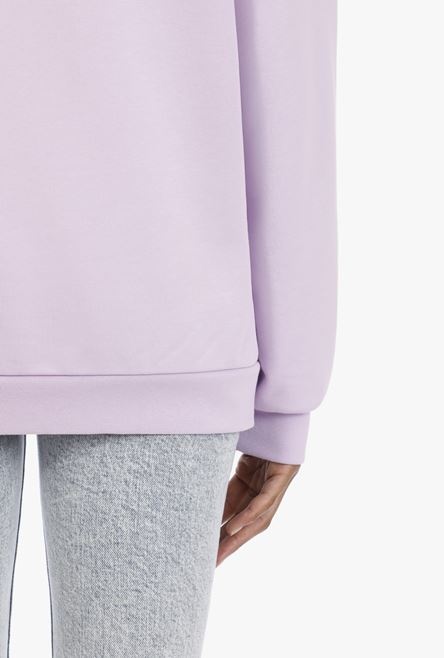 Lilac cotton sweatshirt with white Balmain logo - 9