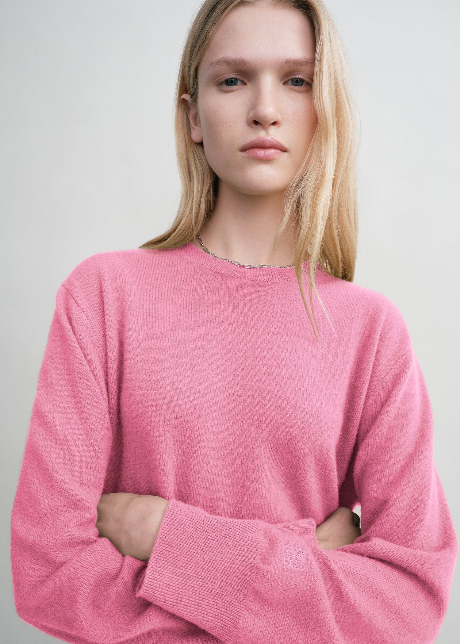 Crew-neck cashmere knit hot pink - 5
