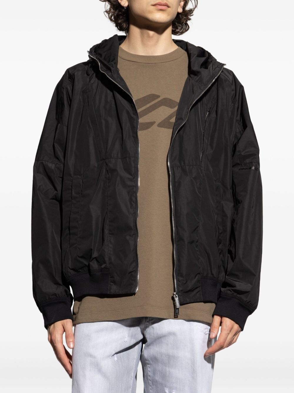 hooded zip-up jacket - 3